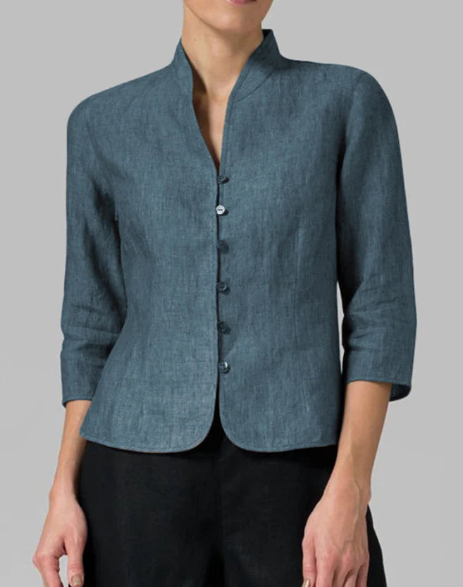 Chemisier à manches longues pour femme | Boutonné