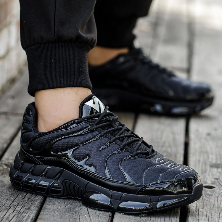 Chaussures de course noires pour homme | À lacets