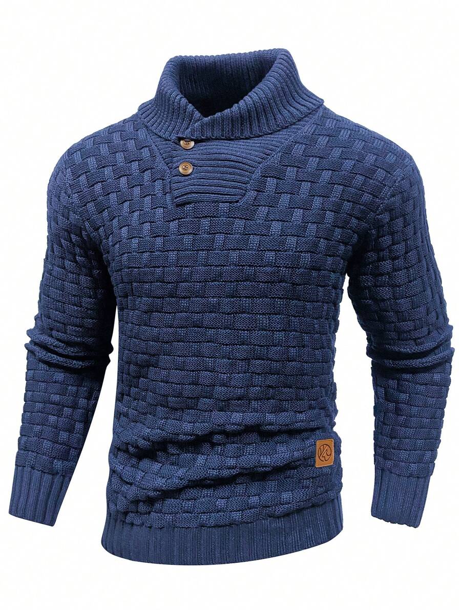 Pull décontracté à manches longues pour homme, couleur unie | Hiver