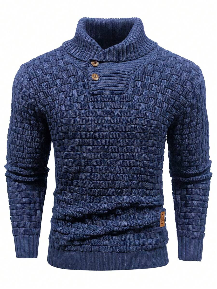 Pull décontracté à manches longues pour homme, couleur unie | Hiver