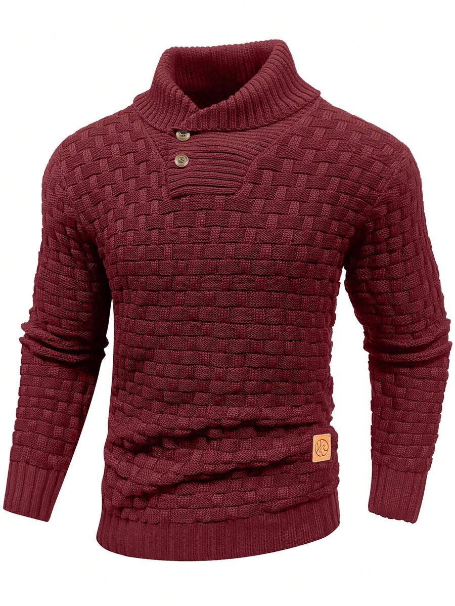 Pull décontracté à manches longues pour homme, couleur unie | Hiver