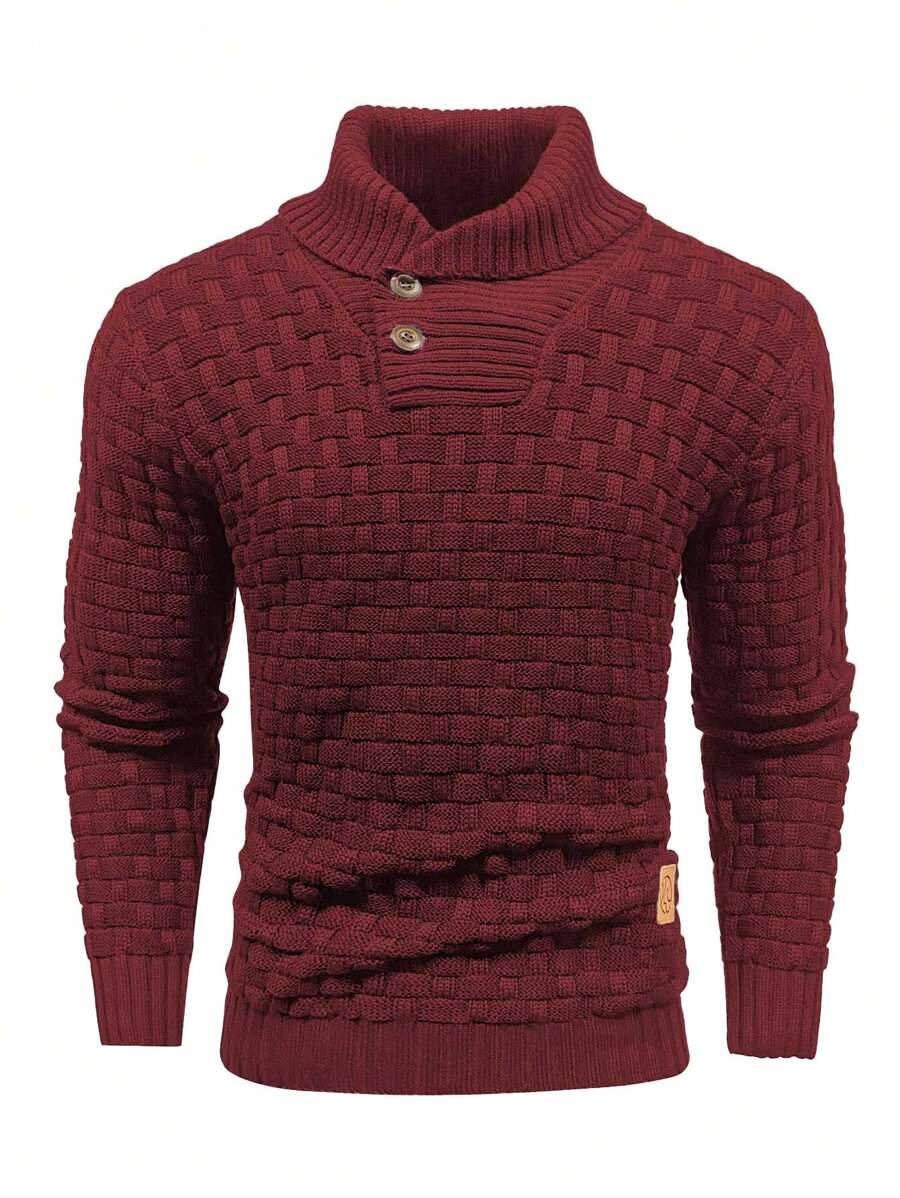 Pull décontracté à manches longues pour homme, couleur unie | Hiver