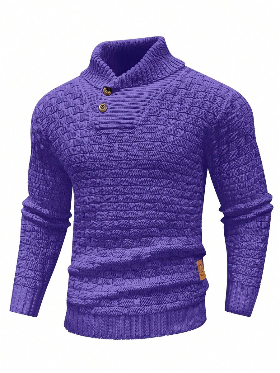 Pull décontracté à manches longues pour homme, couleur unie | Hiver