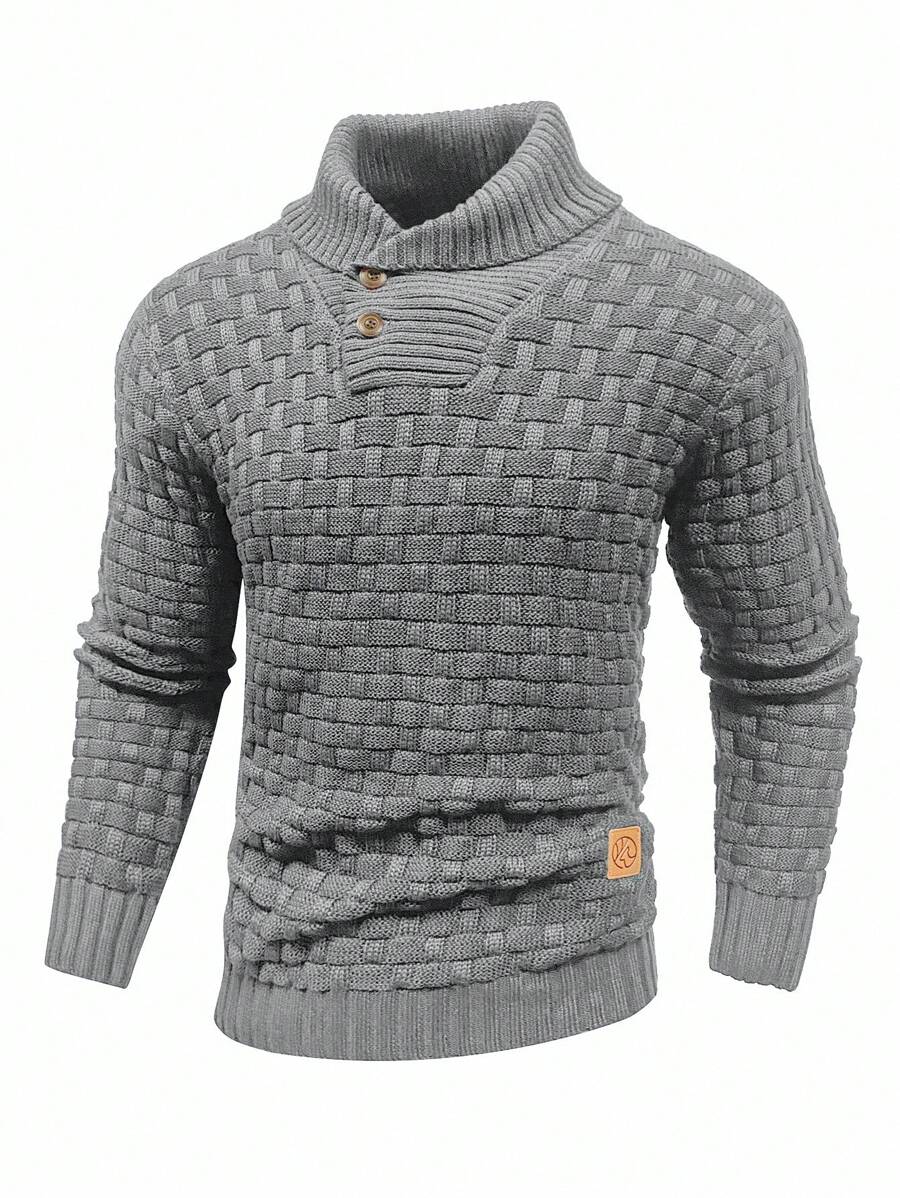 Pull décontracté à manches longues pour homme, couleur unie | Hiver