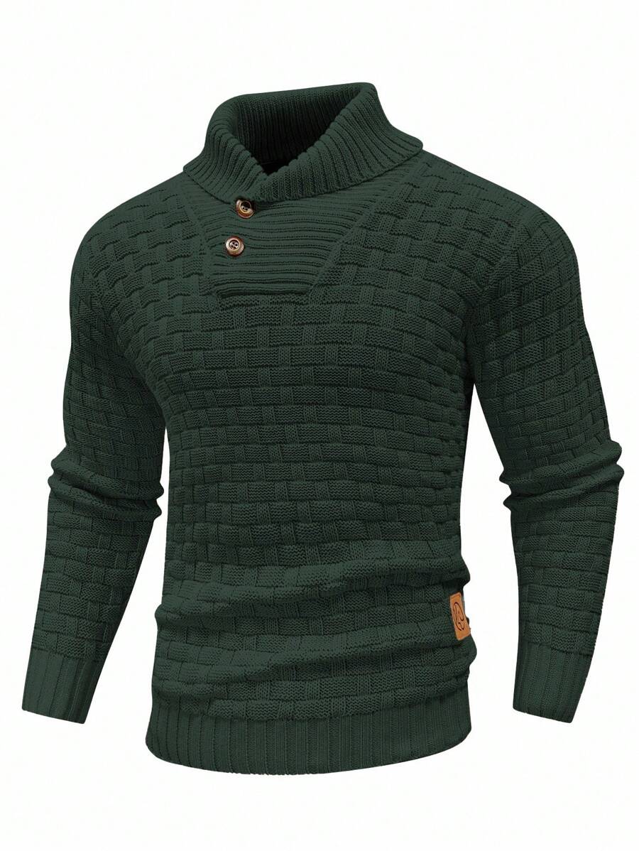 Pull décontracté à manches longues pour homme, couleur unie | Hiver