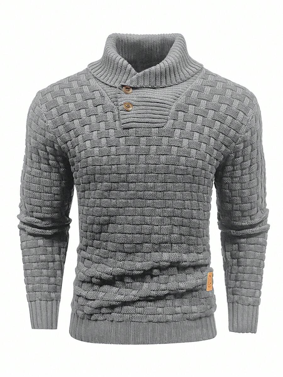 Pull décontracté à manches longues pour homme, couleur unie | Hiver