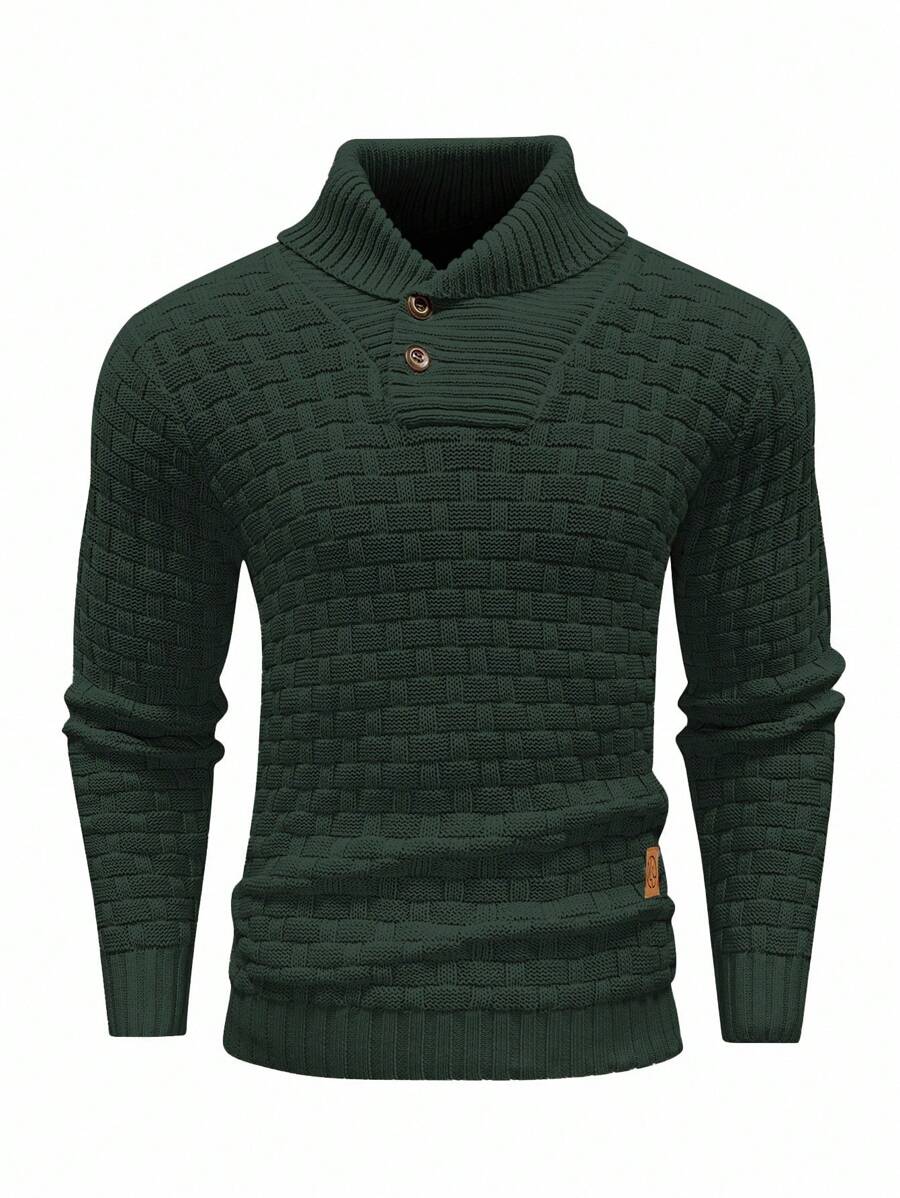 Pull décontracté à manches longues pour homme, couleur unie | Hiver
