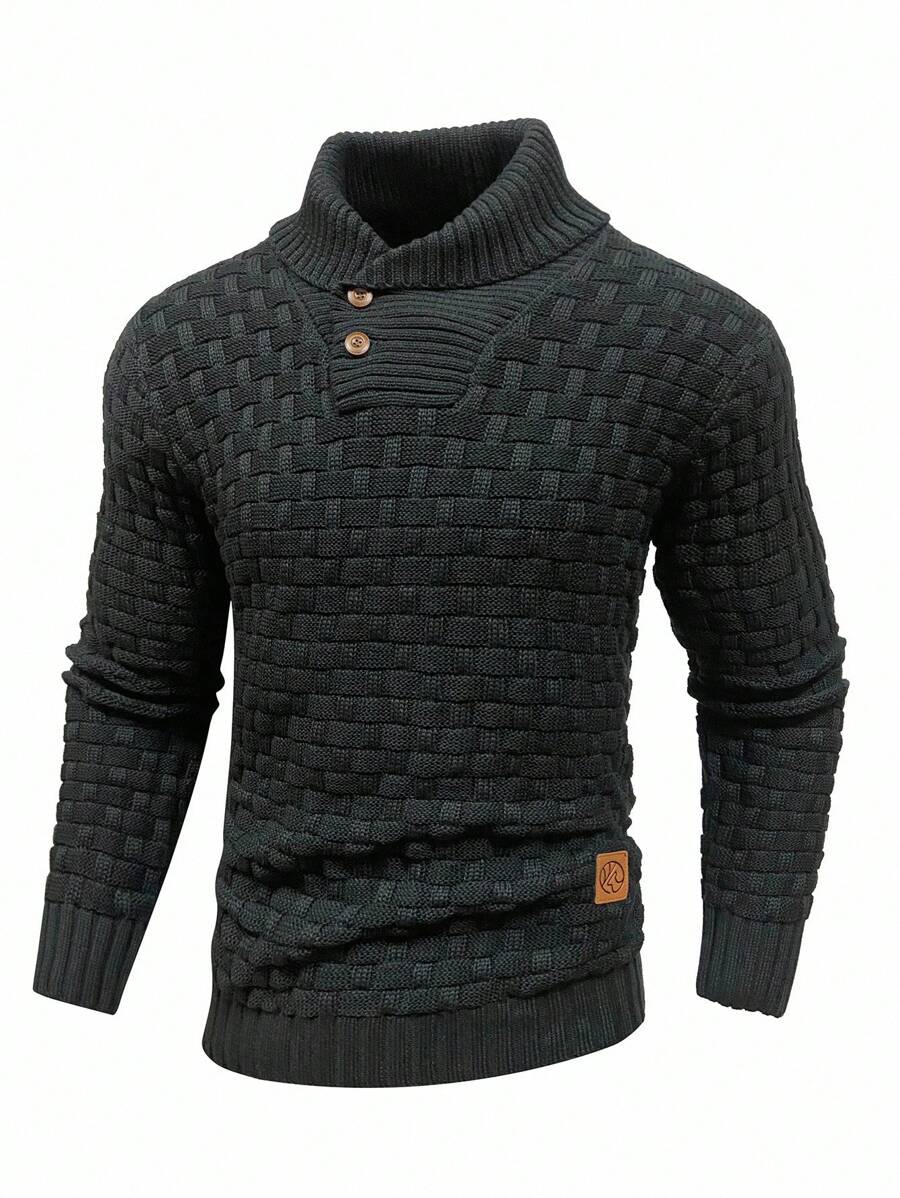 Pull décontracté à manches longues pour homme, couleur unie | Hiver