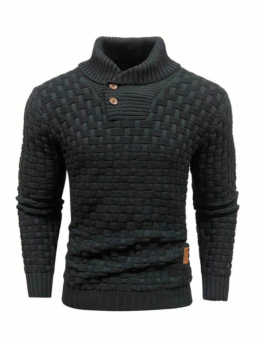 Pull décontracté à manches longues pour homme, couleur unie | Hiver