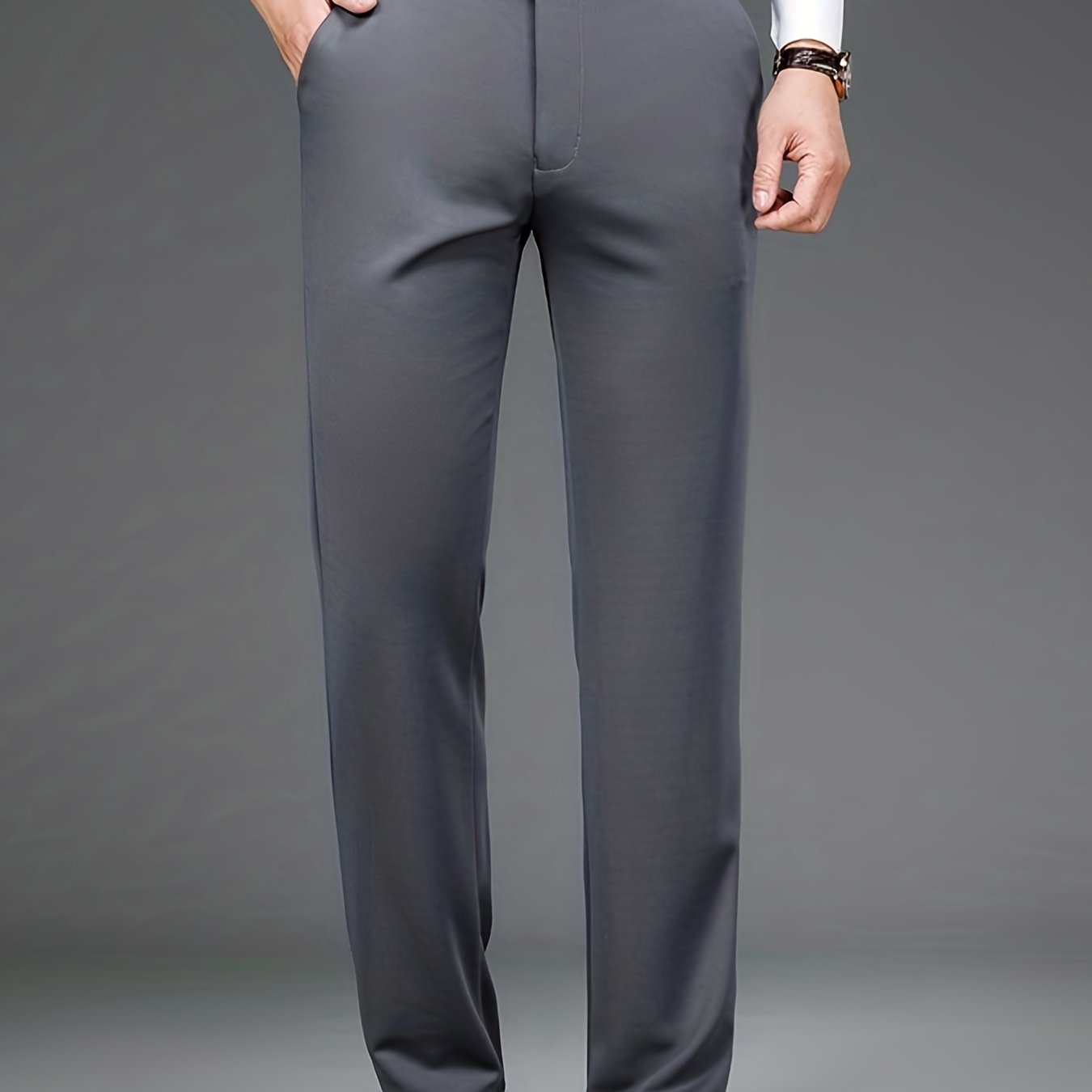 Pantalon formel uni légèrement extensible pour homme | Classique