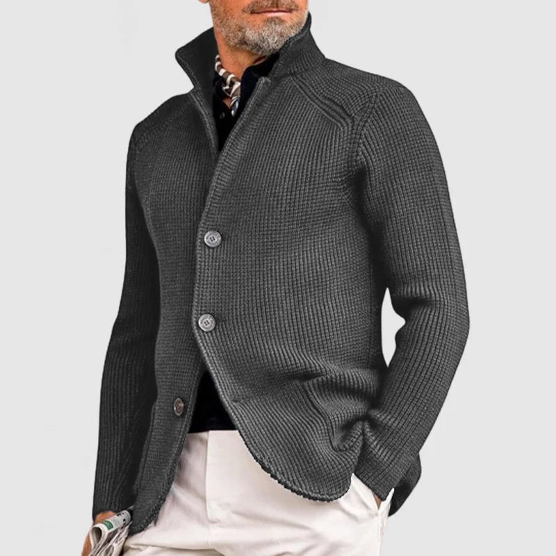 Cardigan décontracté en tricotée pour homme | Boutonné