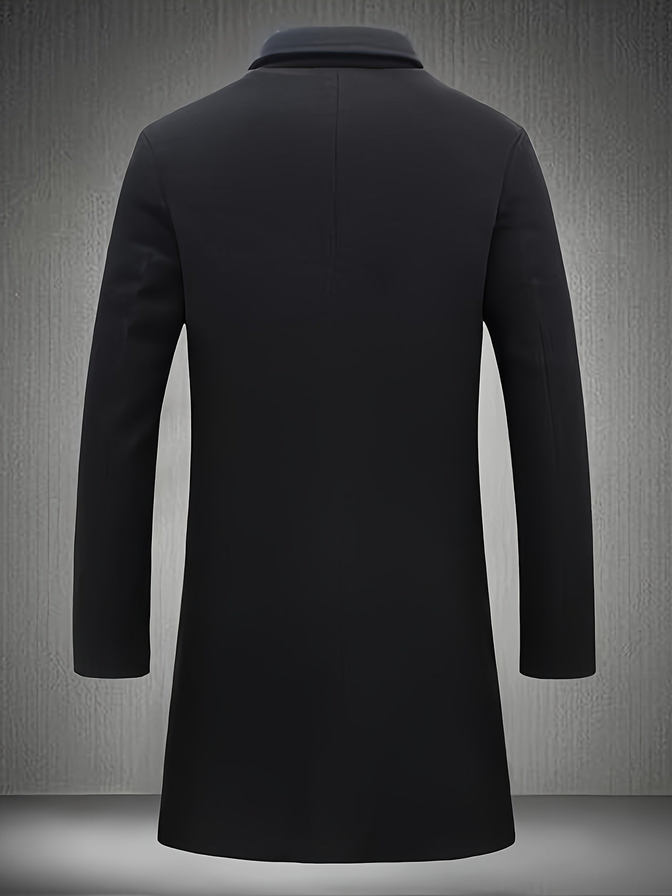 Trench-coat à simple boutonnage et revers crantés pour homme | Noir uni