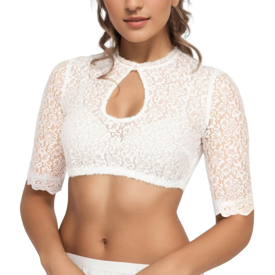 Chemisier court blanc pour femme | Classique