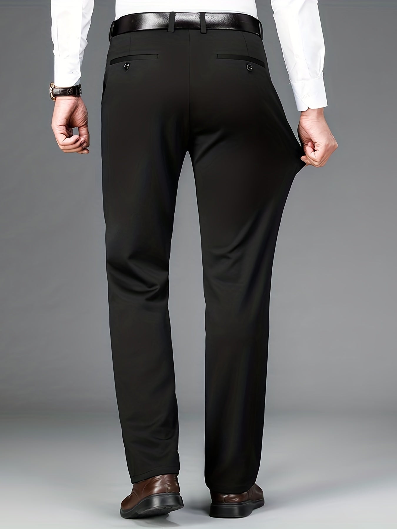 Pantalon formel uni légèrement extensible pour homme | Classique