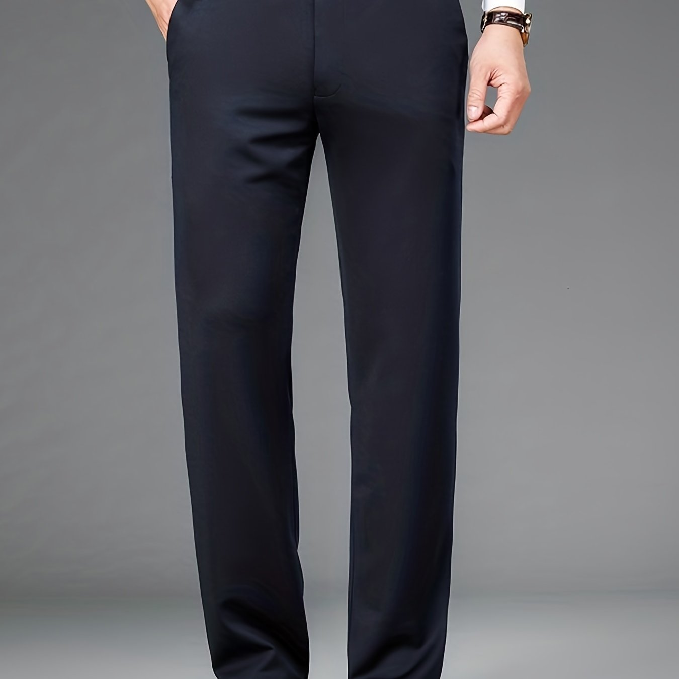 Pantalon formel uni légèrement extensible pour homme | Classique