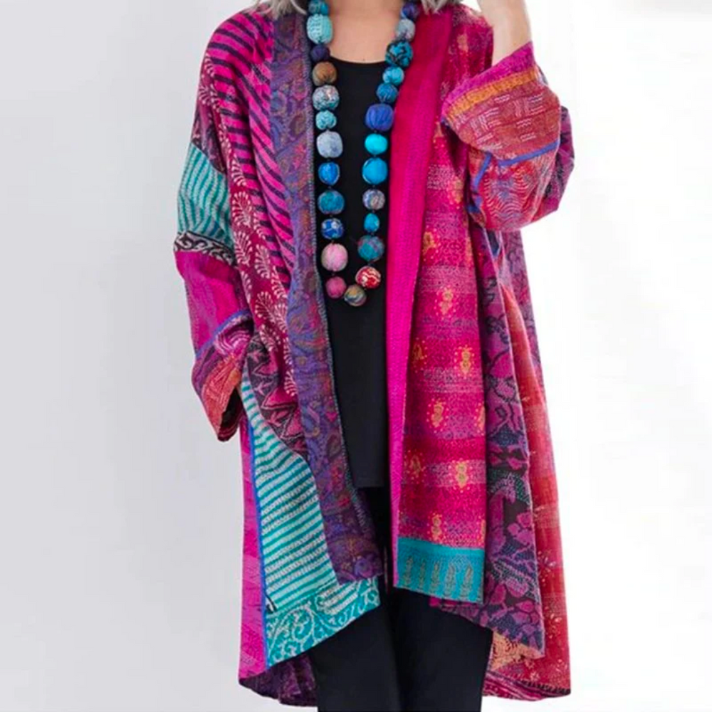 Cardigan décontracté à motif tribal pour femme | Hiver