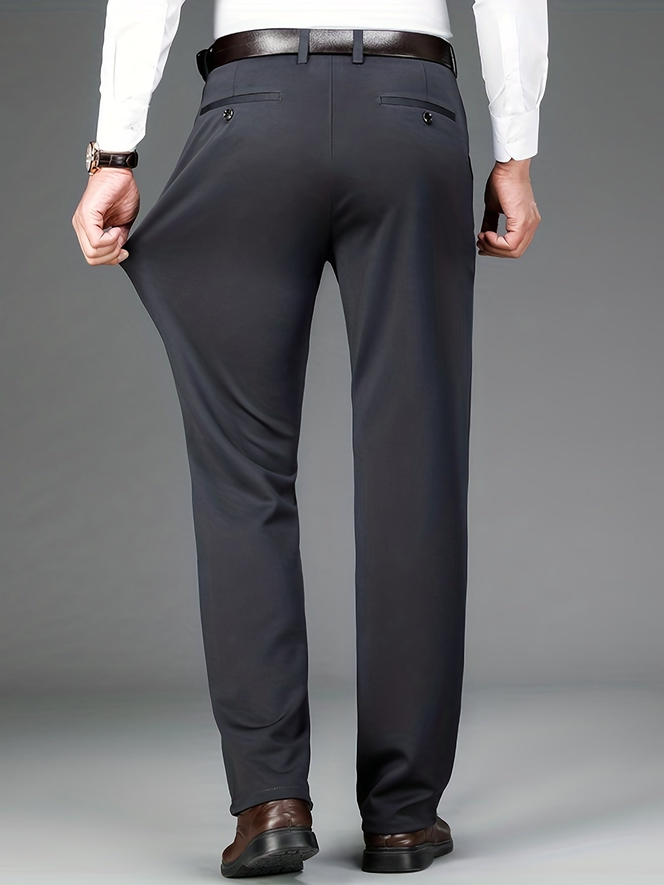 Pantalon formel uni légèrement extensible pour homme | Classique