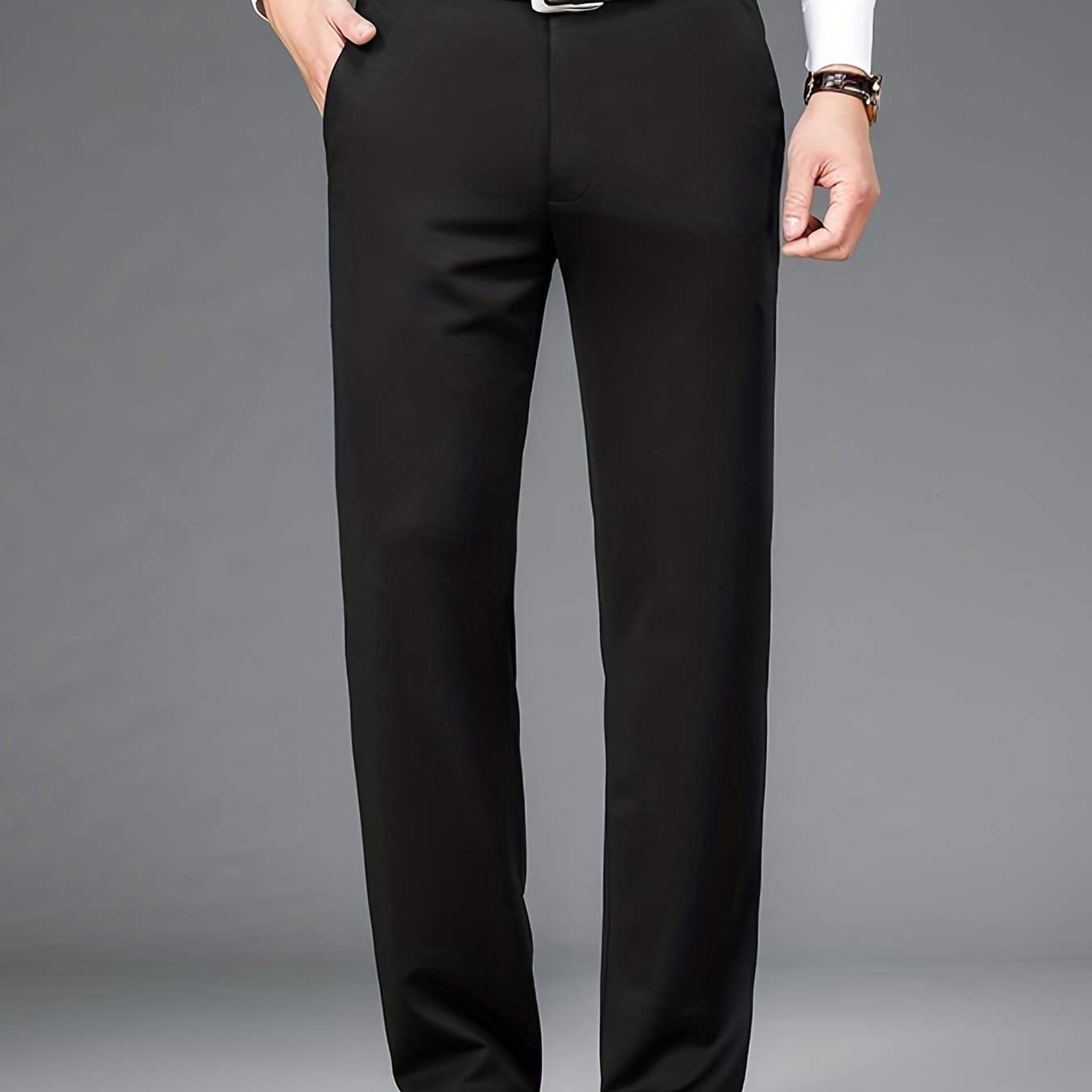 Pantalon formel uni légèrement extensible pour homme | Classique