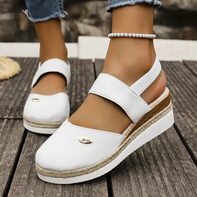 Sandales compensées à brides pour femme | À enfiler