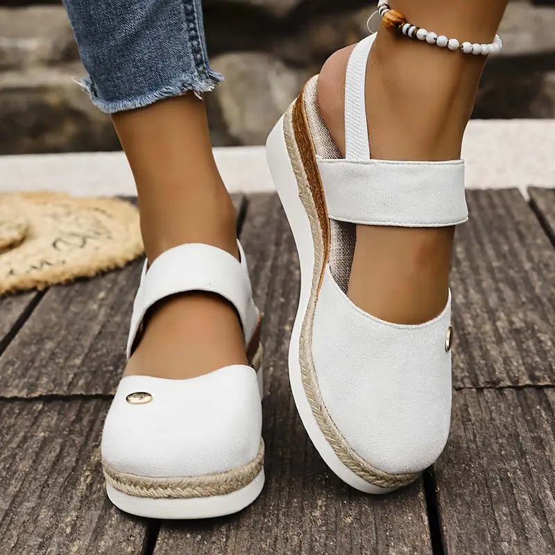 Sandales compensées à brides pour femme | À enfiler