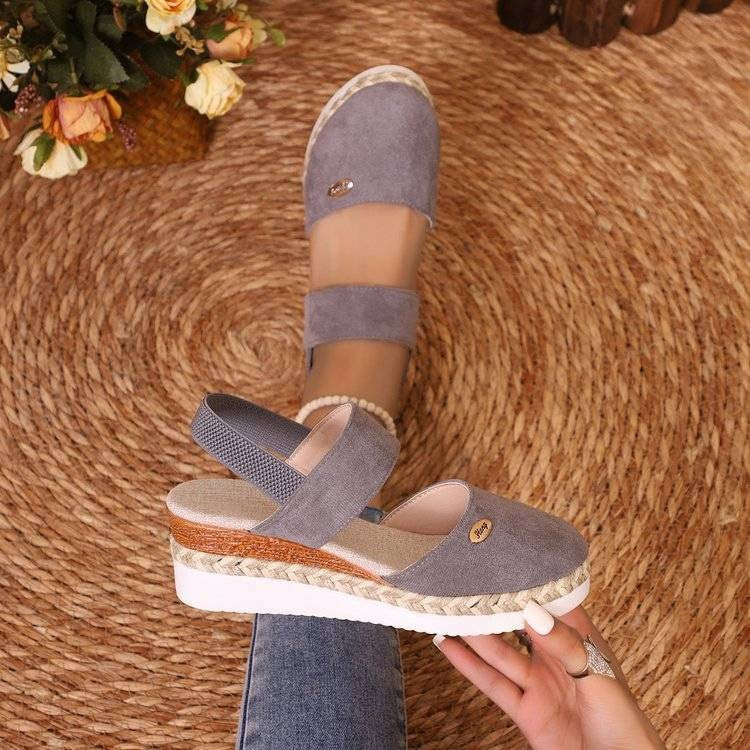Sandales compensées à brides pour femme | À enfiler