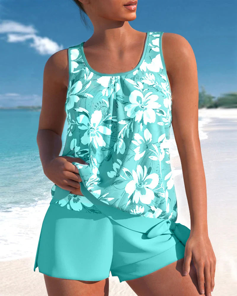Maillot de bain tankini fleuri pour femme | Été