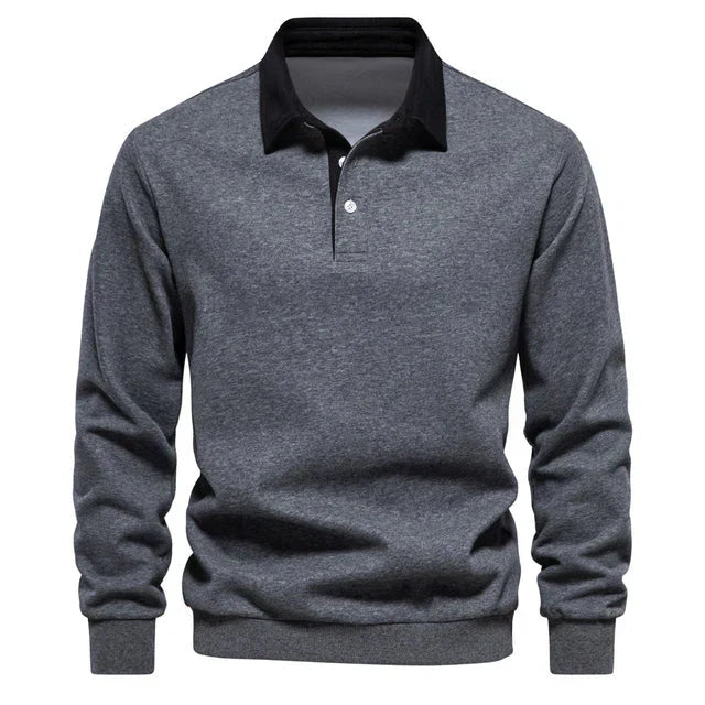 Polo décontracté à col pour homme | Chaud