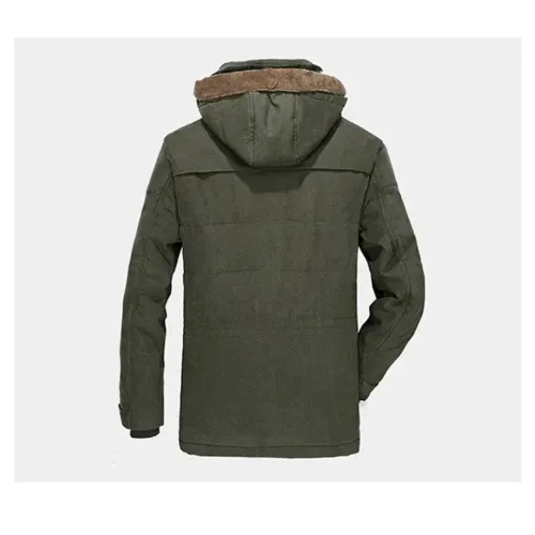 Veste d'hiver matelassée en fourrure pour homme | Capuche