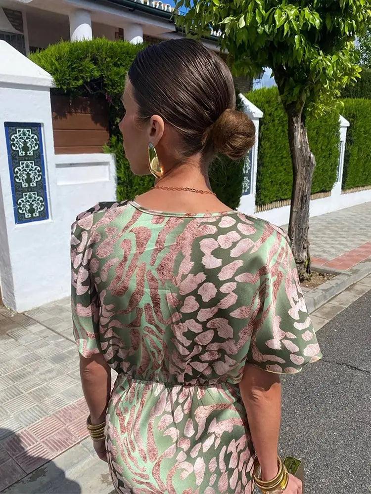 Robe de soirée drapée à col en V pour femme | Midi