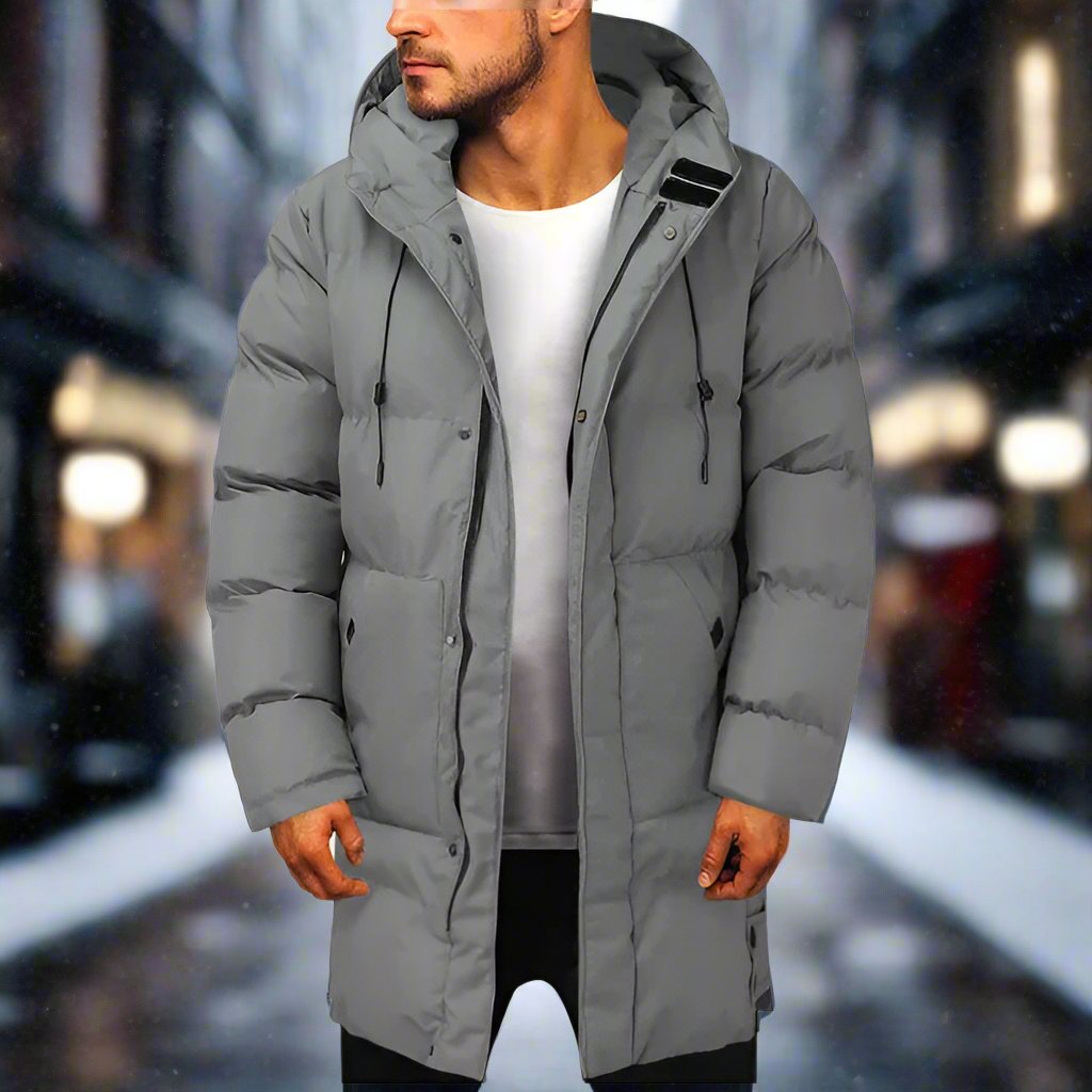Manteau d'hiver long à capuche pour homme | Chaud