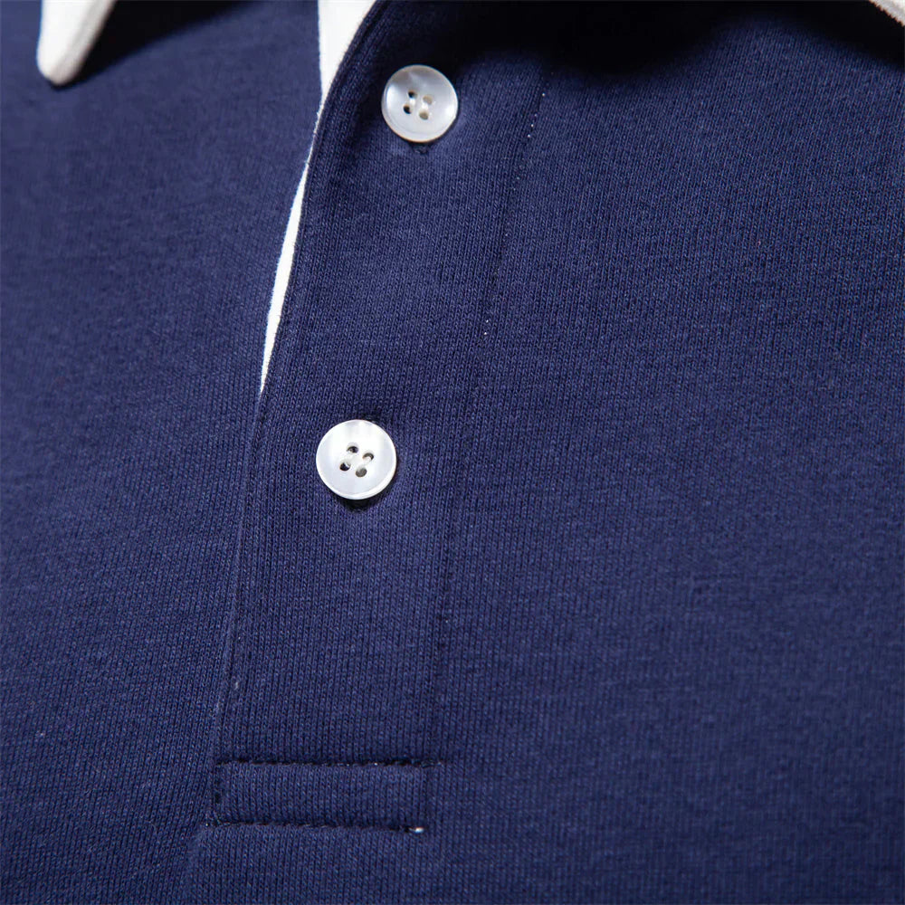 Polo décontracté à col pour homme | Chaud