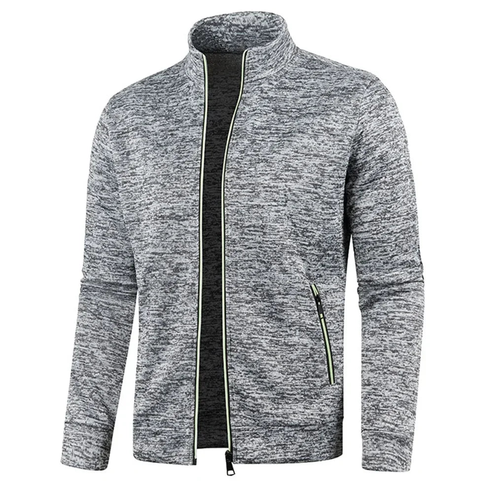 Cardigan d'hiver zippé pour homme, veste polaire décontractée | Chaud