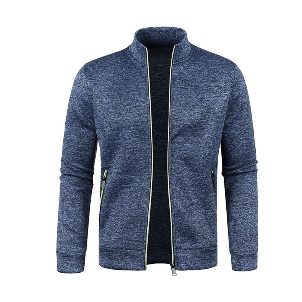 Cardigan d'hiver zippé pour homme, veste polaire décontractée | Chaud