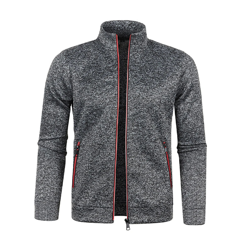 Cardigan d'hiver zippé pour homme, veste polaire décontractée | Chaud