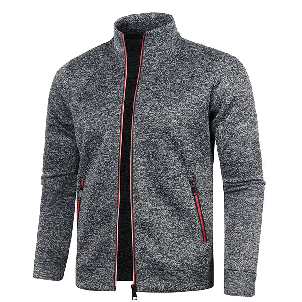 Cardigan d'hiver zippé pour homme, veste polaire décontractée | Chaud