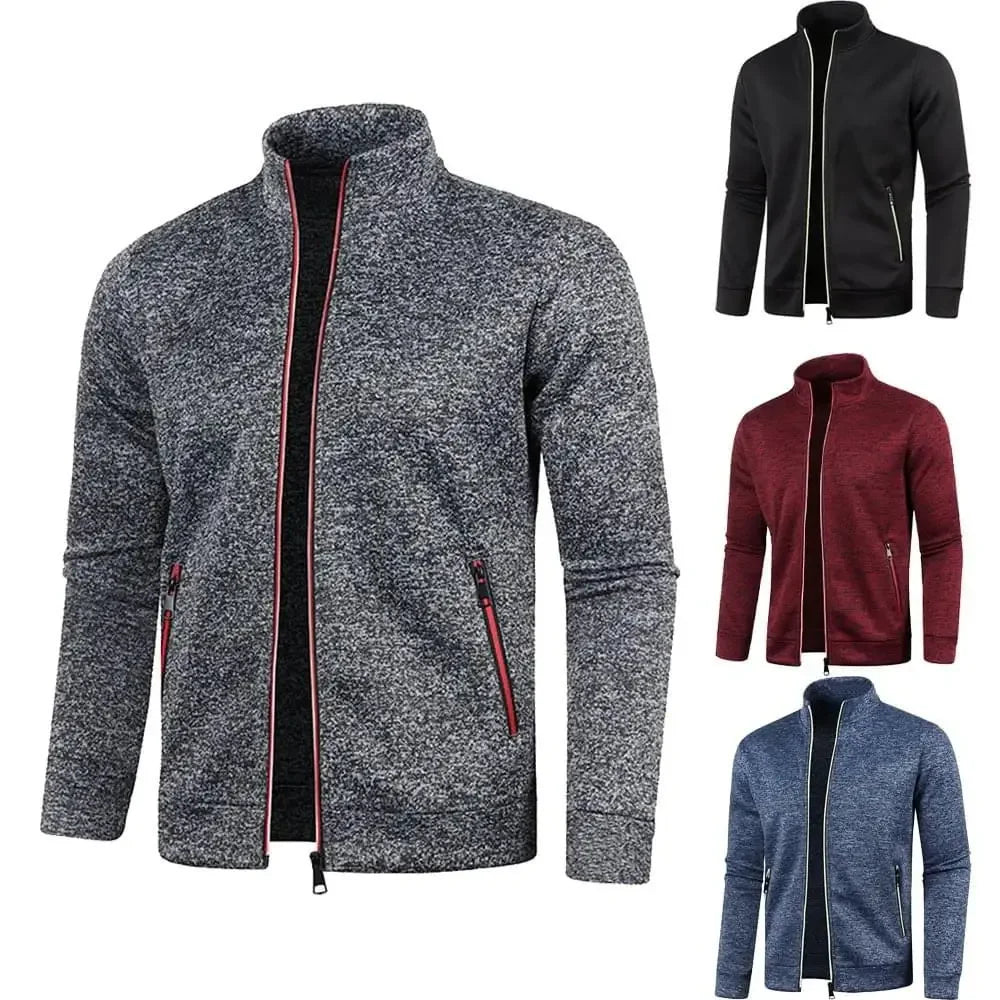 Cardigan d'hiver zippé pour homme, veste polaire décontractée | Chaud