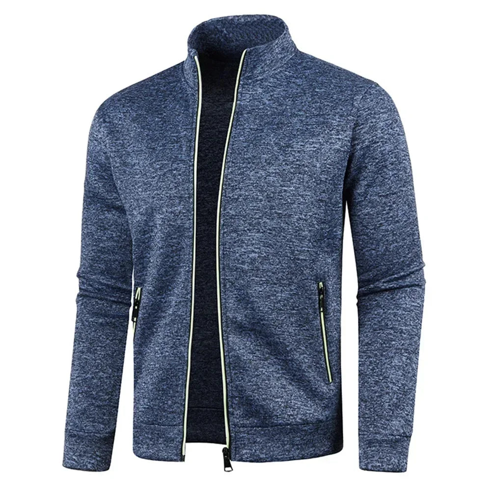 Cardigan d'hiver zippé pour homme, veste polaire décontractée | Chaud