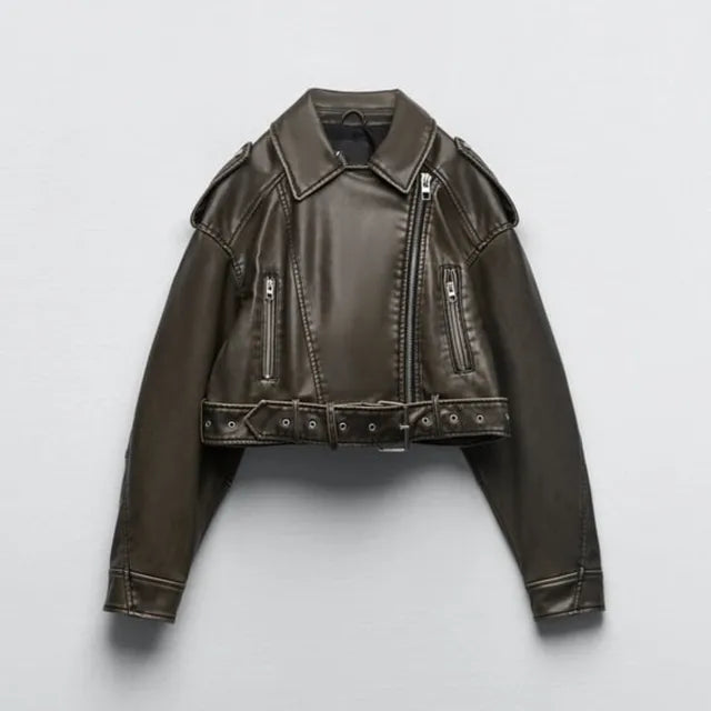 Veste courte motarde pour femme | Chaude