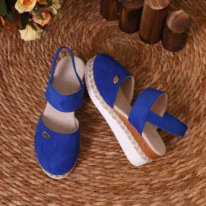 Sandales compensées à brides pour femme | À enfiler