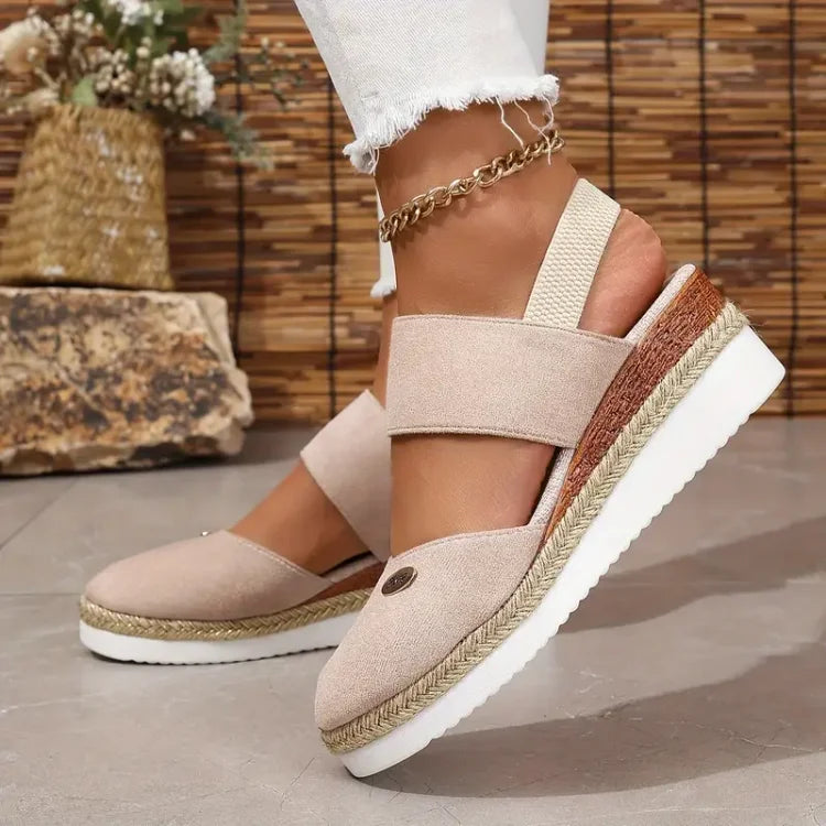 Sandales compensées à brides pour femme | À enfiler