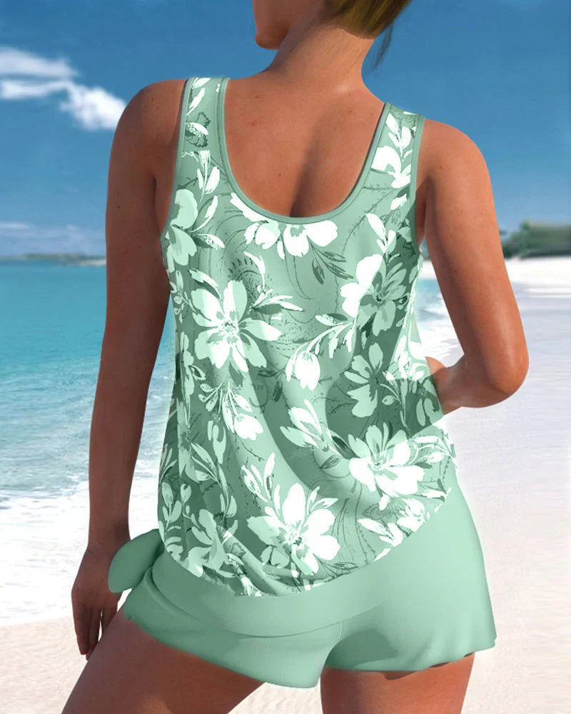 Maillot de bain tankini fleuri pour femme | Été