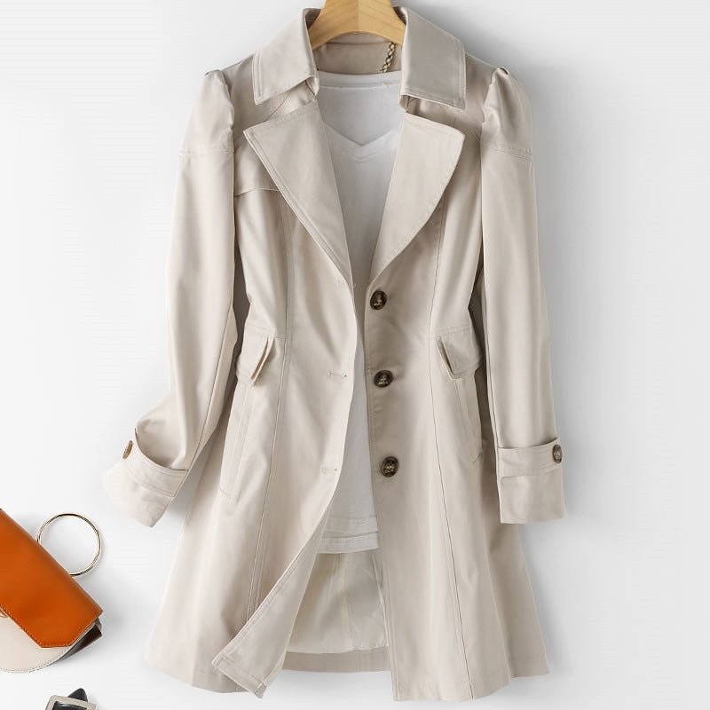 Trench-coat boutonné pour femme | Longue