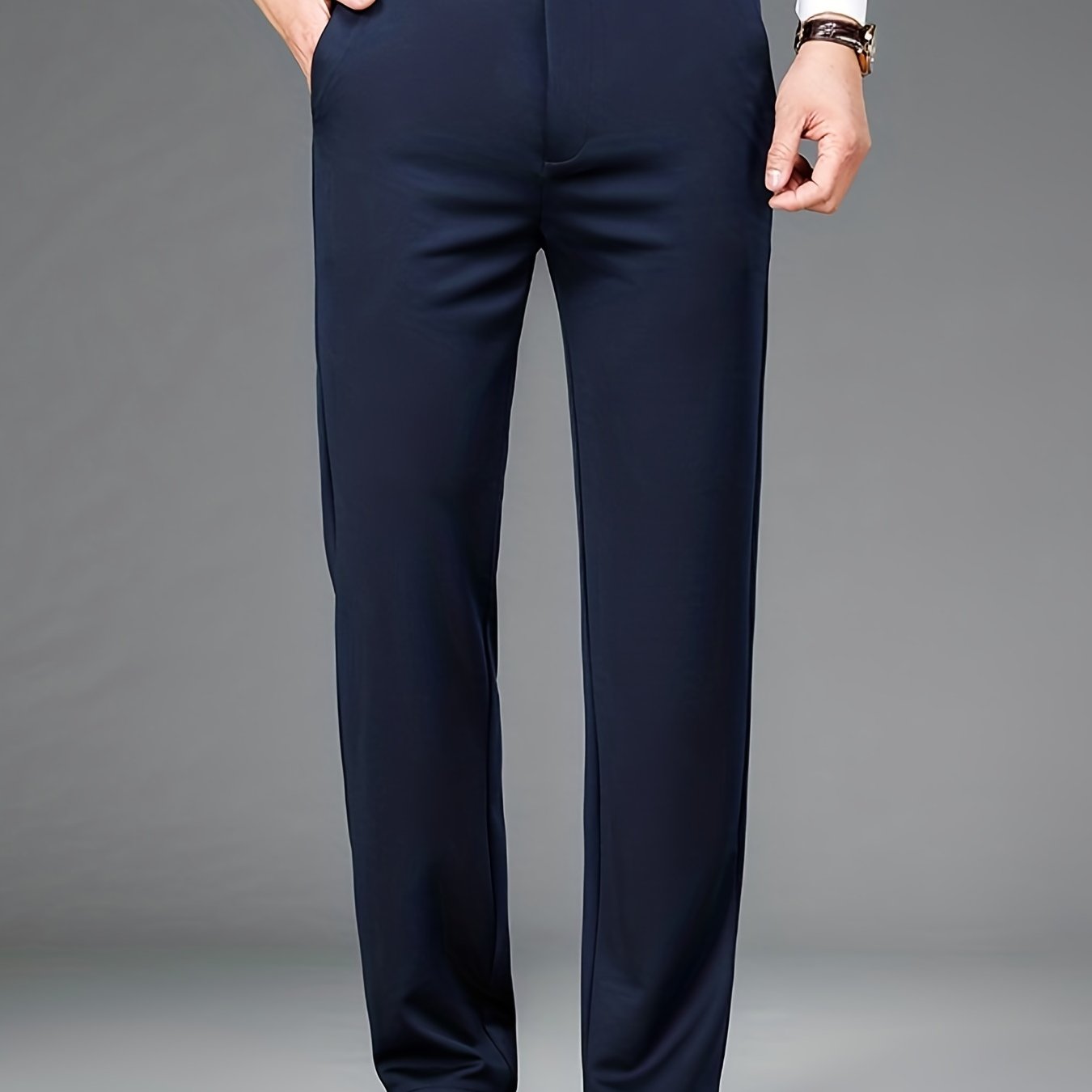 Pantalon formel uni légèrement extensible pour homme | Classique