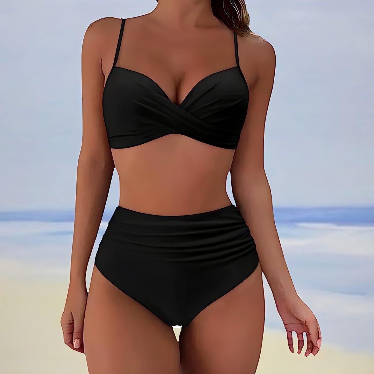 Bikini triangle d'été pour femme | Taille haute