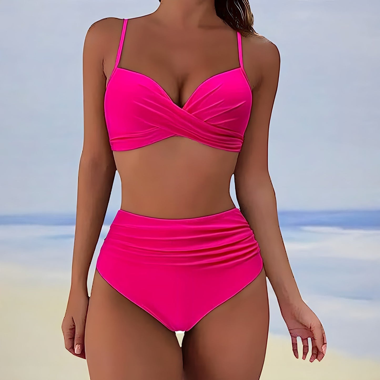 Bikini triangle d'été pour femme | Taille haute