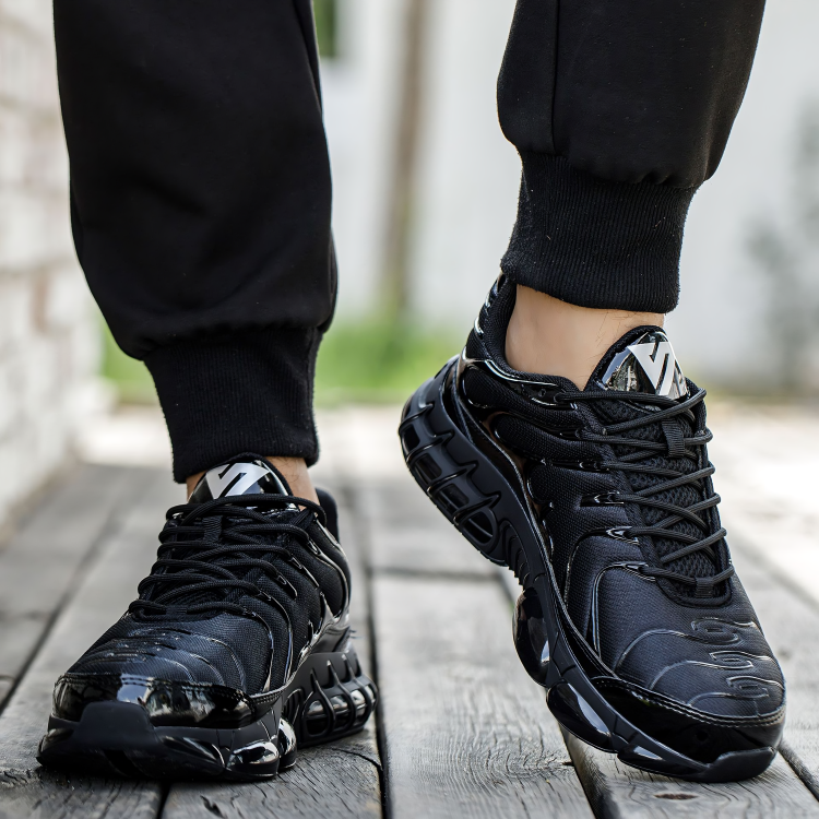 Chaussures de course noires pour homme | À lacets