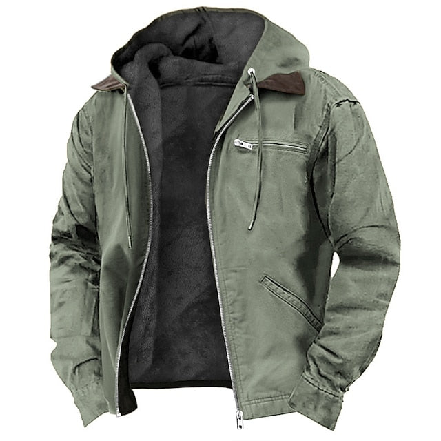 Veste d'hiver à capuche pour homme | Fermeture éclair