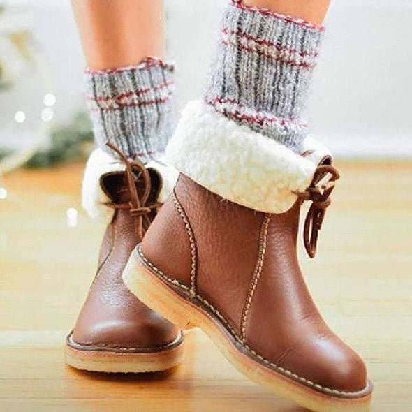 Bottines vintage pour femme | Chaudes