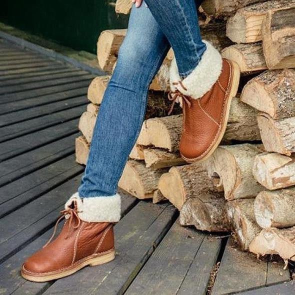 Bottines vintage pour femme | Chaudes