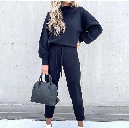 Ensemble pull et pantalon uni pour femme | Longue